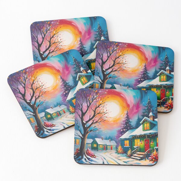 Item preview, Snow-Covered House Glowing at Christmas Time designed and sold by GrizzlyCollective.