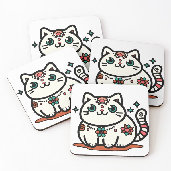 Item preview, KittyKat - Cute Smiley Cat with Stars designed and sold by KittyKatCats.