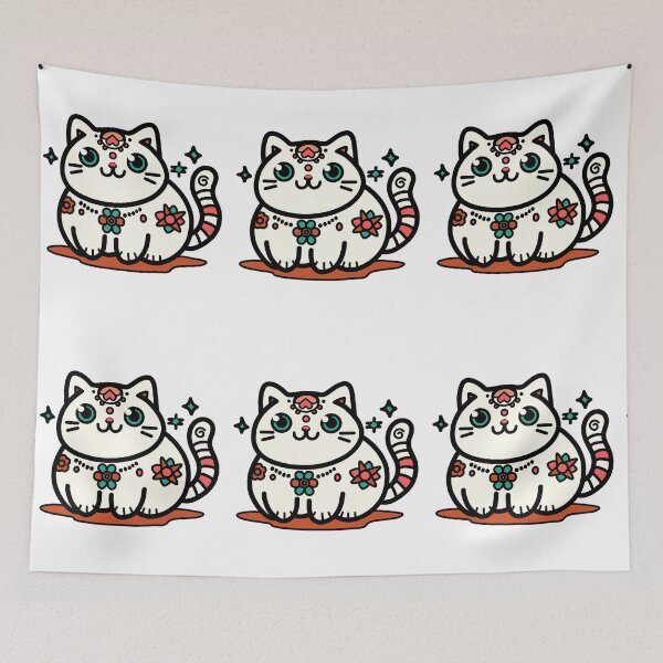 Item preview, KittyKat - Cute Smiley Cat with Stars designed and sold by KittyKatCats.