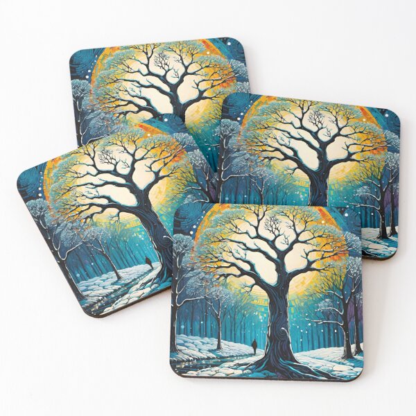 Item preview, A Festive Snow-Dusted Tree at Christmas designed and sold by GrizzlyCollective.