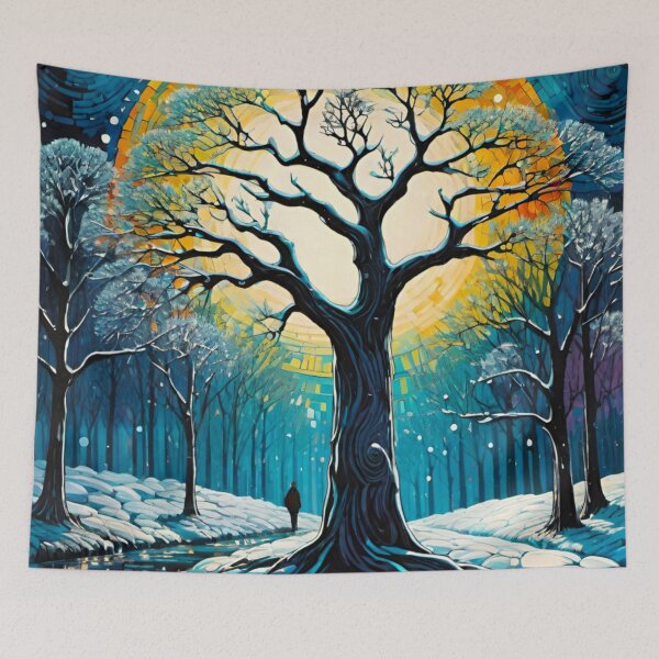 Item preview, A Festive Snow-Dusted Tree at Christmas designed and sold by GrizzlyCollective.
