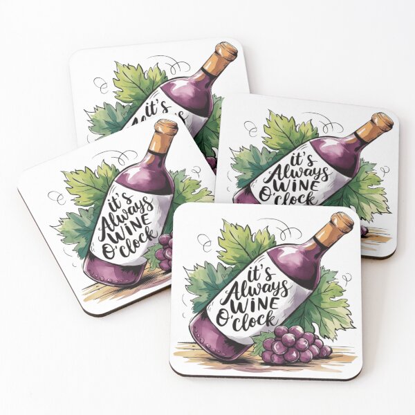 Item preview,  Wine O'clock Watercolor designed and sold by ArtQueen777.