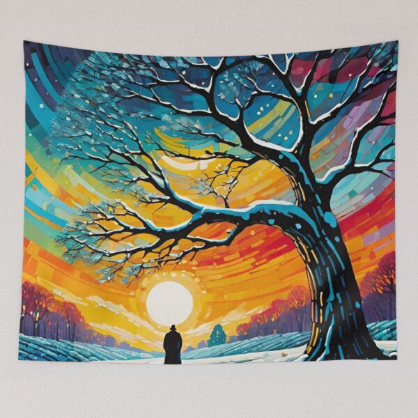 Item preview, Peaceful Snow-Covered Christmas Tree Outdoors designed and sold by GrizzlyCollective.