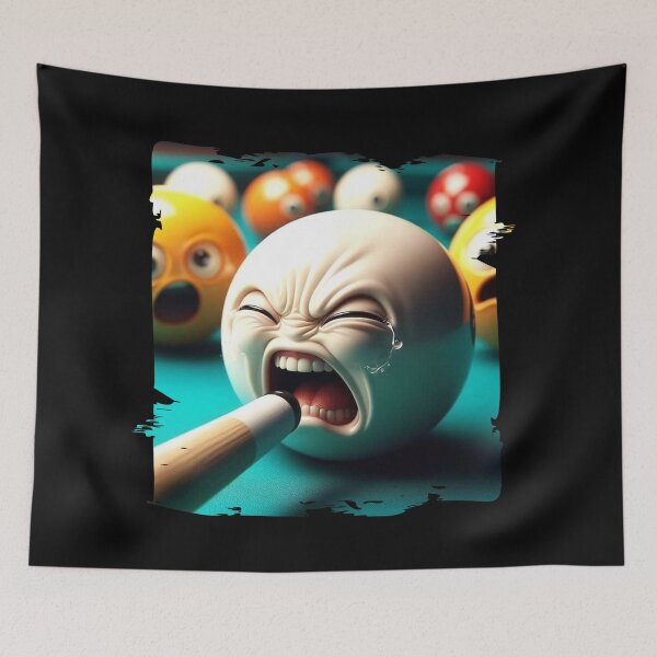 Item preview, Billiard Ball in Panic – White Ball Screaming Artwork designed and sold by Hungry-Murphy.