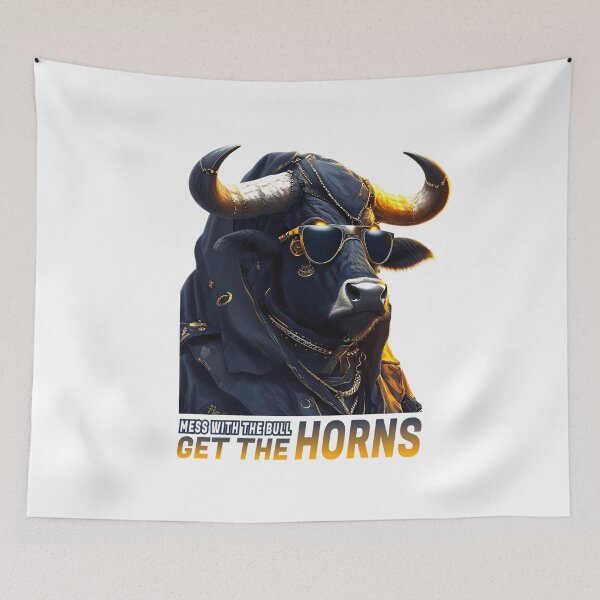 Item preview, Zodiac Taurus Gangster | Fun Quote “Mess with the Bull, Get the Horns” | Fierce Bull designed and sold by MystiqSlav.