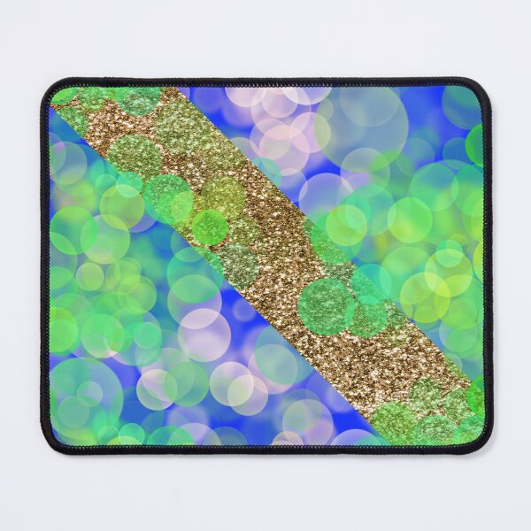 Item preview, Blue Green Gold Glitter Diagonal Stripes with Sparkling Lights - Hand Drawn designed and sold by Victoria Rose.