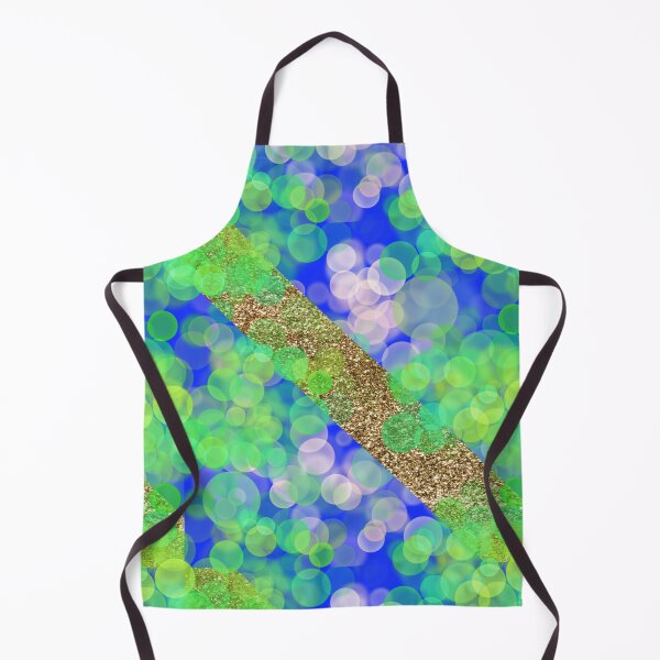 Item preview, Blue Green Gold Glitter Diagonal Stripes with Sparkling Lights - Hand Drawn designed and sold by Victoria Rose.
