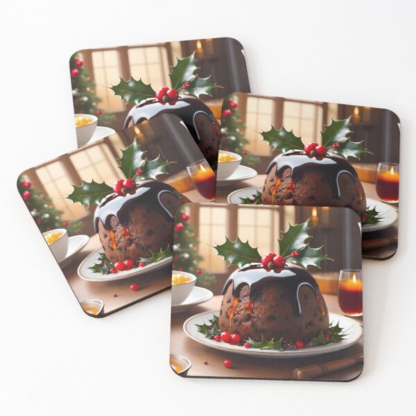 Item preview, Traditional Christmas Pudding on Festive Table designed and sold by GrizzlyCollective.