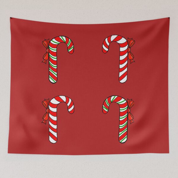Item preview, Candy canes, candy cane Red, white and green peppermint candy cane with red bow, cute kawaii designed and sold by Artonmytee.