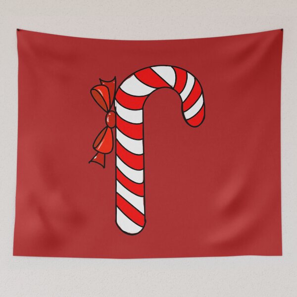 Item preview, Candy canes, candy cane Red, white peppermint candy cane with red bow, cute kawaii designed and sold by Artonmytee.