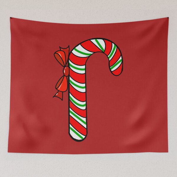 Item preview, Candy canes, candy cane Red, white and green peppermint candy cane with red bow, cute kawaii designed and sold by Artonmytee.
