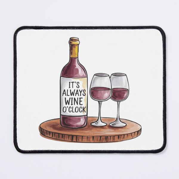 Item preview, Watercolor Rose Wine and Glasses- Wine o'clock designed and sold by ArtQueen777.