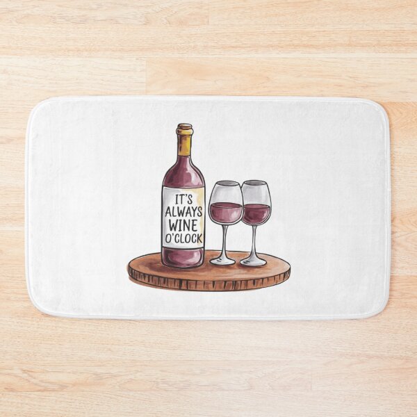 Item preview, Watercolor Rose Wine and Glasses- Wine o'clock designed and sold by ArtQueen777.