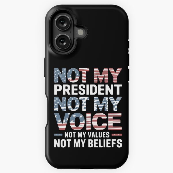 Vista previa del artículo con la obra «No es mi presidente, no es mi voz: ¡un gran regalo para aquellos que defienden con valentía sus valores y se pronuncian contra la injusticia!», diseñado y vendido por ZyziowskyArt.