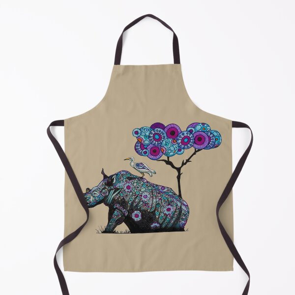 Item preview, Rhino and Cattle Egret under Acacia Tree designed and sold by Every-wen.