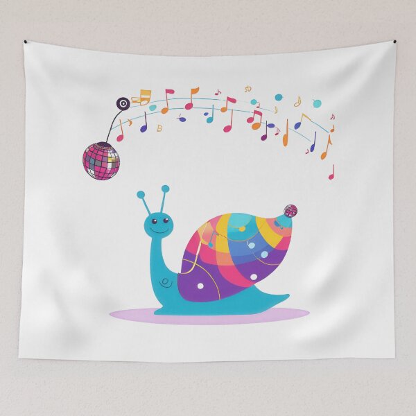 Item preview, Enchanting Snail with a Cupcake Shell and a Dancing Snail Surrounded by Musical Notes designed and sold by Jasava Shop.