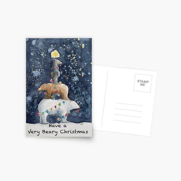 Item preview, Beary Christmas nighttime  designed and sold by SketchingDoctor.