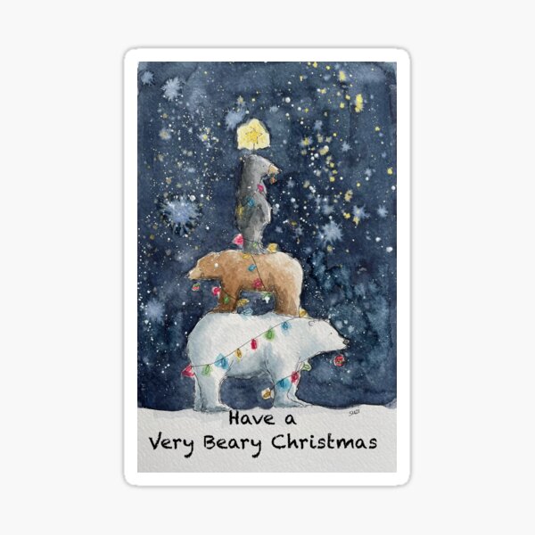 Item preview, Beary Christmas nighttime  designed and sold by SketchingDoctor.