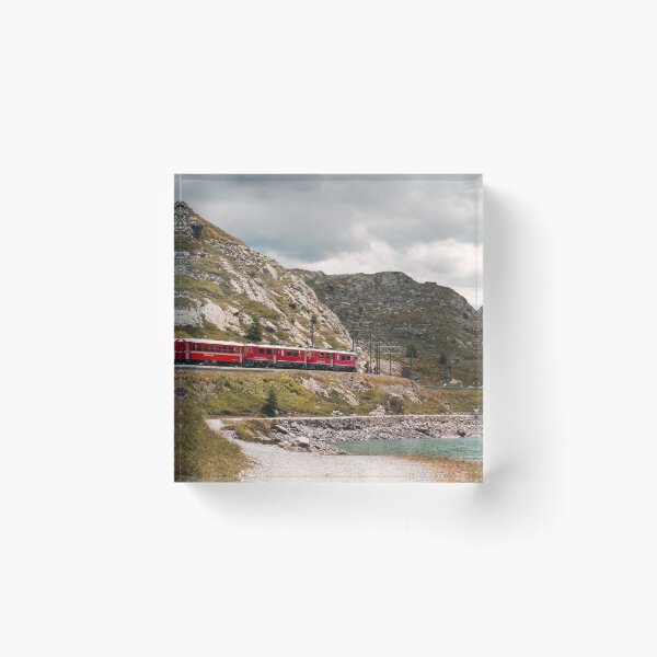 Item preview, Adventurous railway journey through Alpine landscape on Bernina line at Lago Bianco, Switzerland designed and sold by svanaerschot.