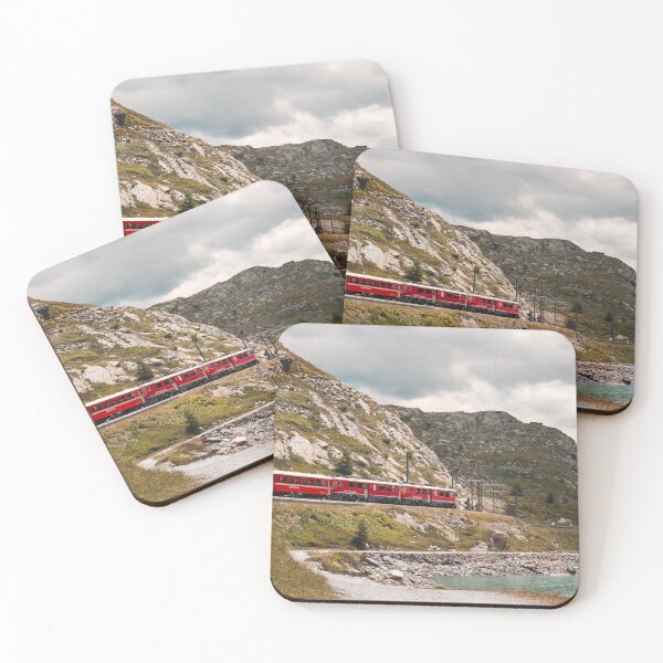 Item preview, Adventurous railway journey through Alpine landscape on Bernina line at Lago Bianco, Switzerland designed and sold by svanaerschot.