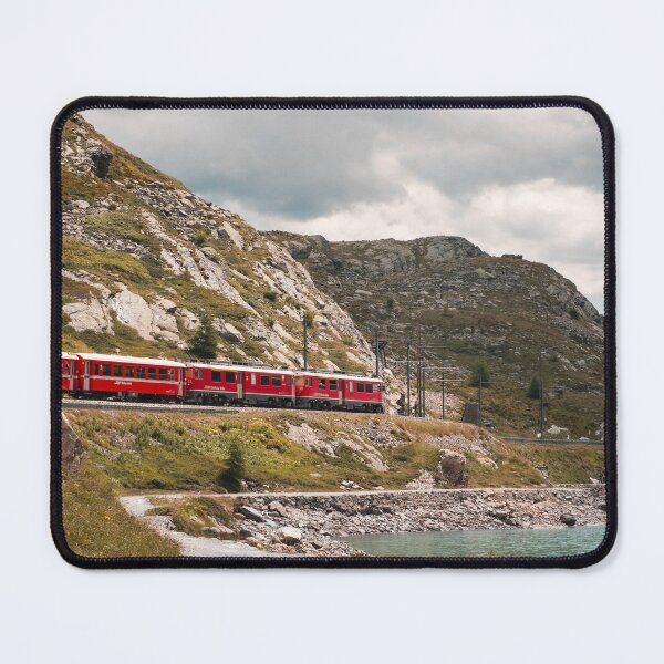 Item preview, Adventurous railway journey through Alpine landscape on Bernina line at Lago Bianco, Switzerland designed and sold by svanaerschot.