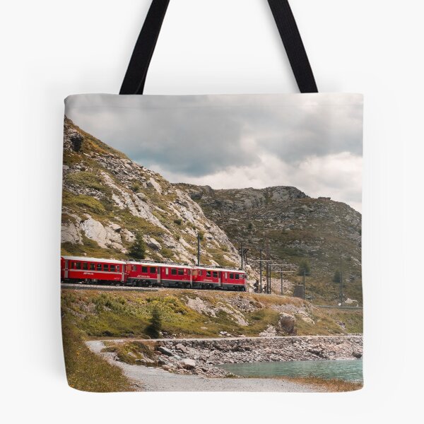 Item preview, Adventurous railway journey through Alpine landscape on Bernina line at Lago Bianco, Switzerland designed and sold by svanaerschot.
