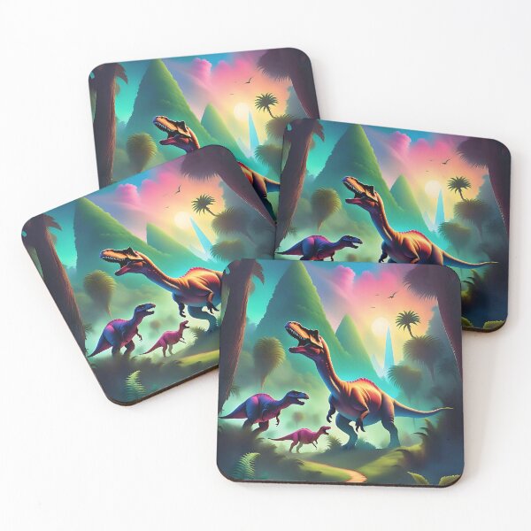 Item preview, Colorful graphic dinosaurs t-shirt design designed and sold by Purr95.