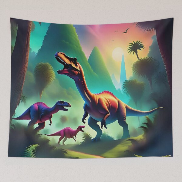 Item preview, Colorful graphic dinosaurs t-shirt design designed and sold by Purr95.
