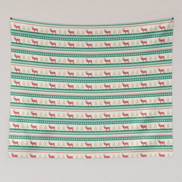 Item preview, Fair Isle Classic Patchwork Reindeer Ugly Christmas Sweater Print 2 designed and sold by Daniel Bevis Design.