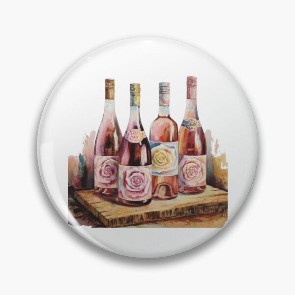 Item preview, Watercolor Rose Wine Bottles designed and sold by ArtQueen777.