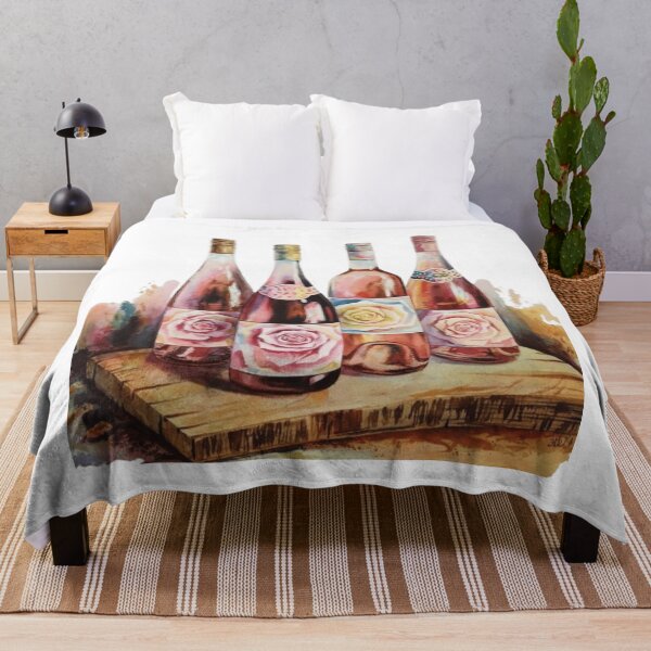 Item preview, Watercolor Rose Wine Bottles designed and sold by ArtQueen777.