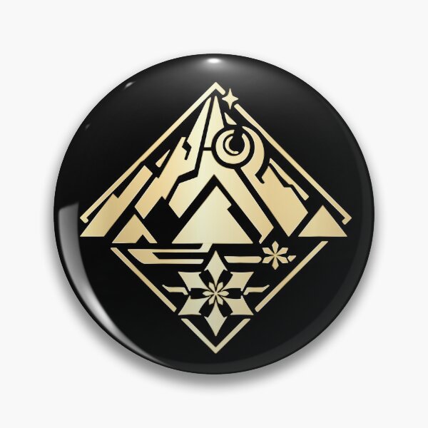 Item preview, Genshin Impact Dragonspine Area Emblem Gold Symbol designed and sold by Kubala Designs.