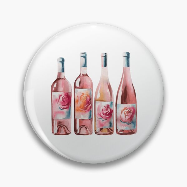 Item preview, Watercolor Pink Wine Bottles designed and sold by ArtQueen777.