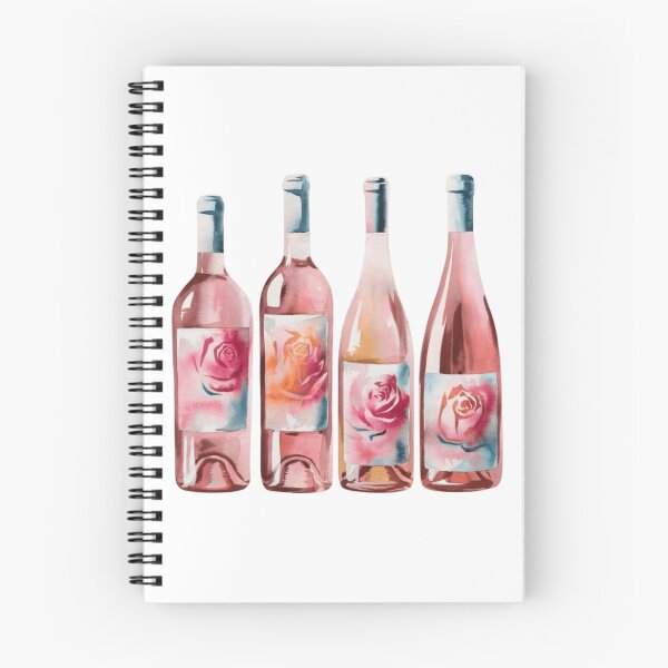 Item preview, Watercolor Pink Wine Bottles designed and sold by ArtQueen777.