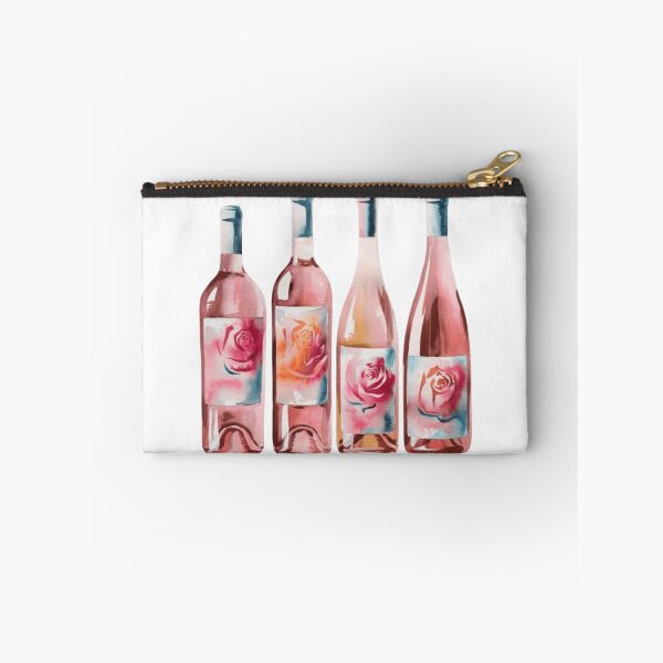 Item preview, Watercolor Pink Wine Bottles designed and sold by ArtQueen777.