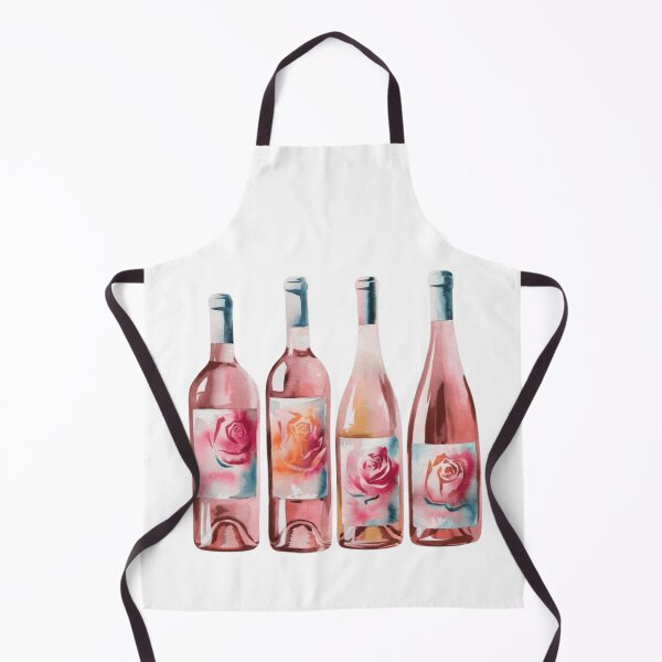 Item preview, Watercolor Pink Wine Bottles designed and sold by ArtQueen777.