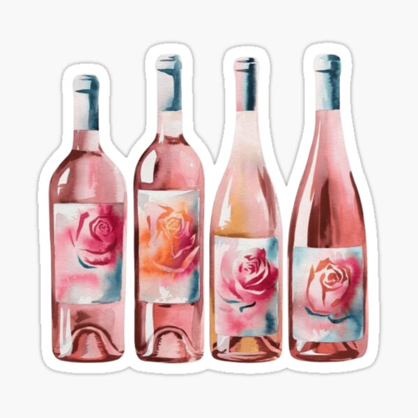 Artikel-Vorschau von Aquarell rosa Weinflaschen, designt und verkauft von ArtQueen777.