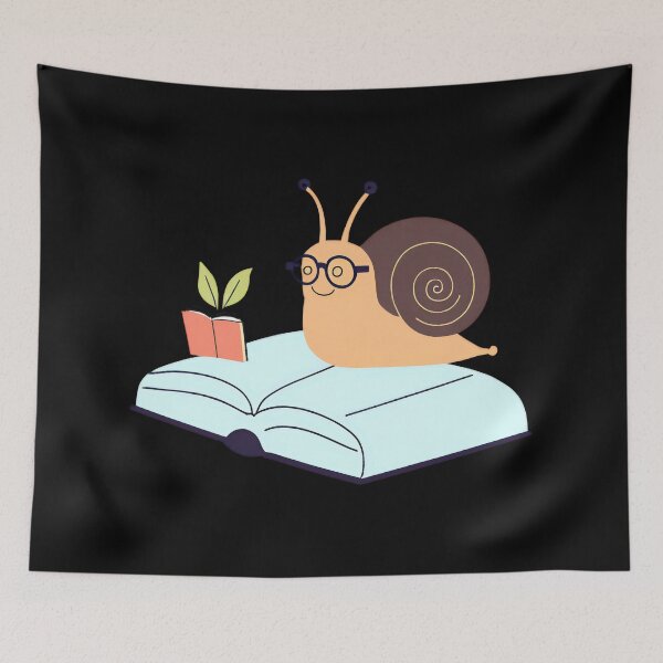 Item preview, Charming Snail with a Cupcake Shell and a Tiny Snail Carrying a Book on Its Shell designed and sold by Jasava Shop.