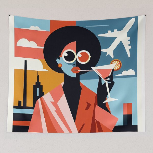 Item preview, Travel Addict – Surreal Minimalist Cubic Art designed and sold by OzzFrequency.