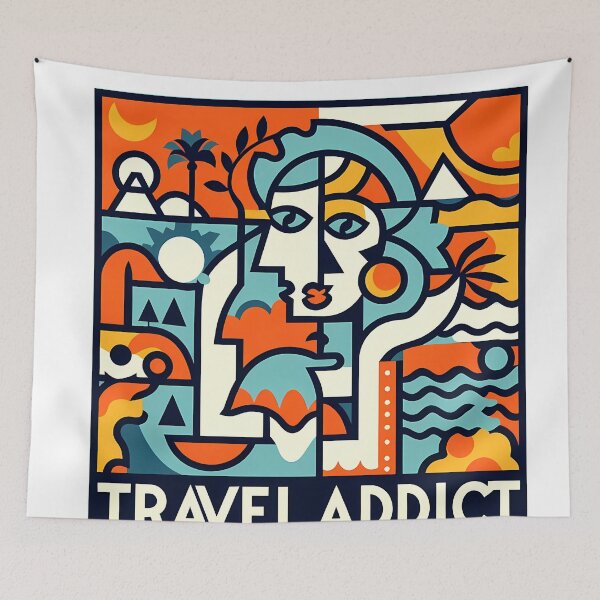 Item preview, Travel Addict – Surreal Minimalist Cubic Art designed and sold by OzzFrequency.