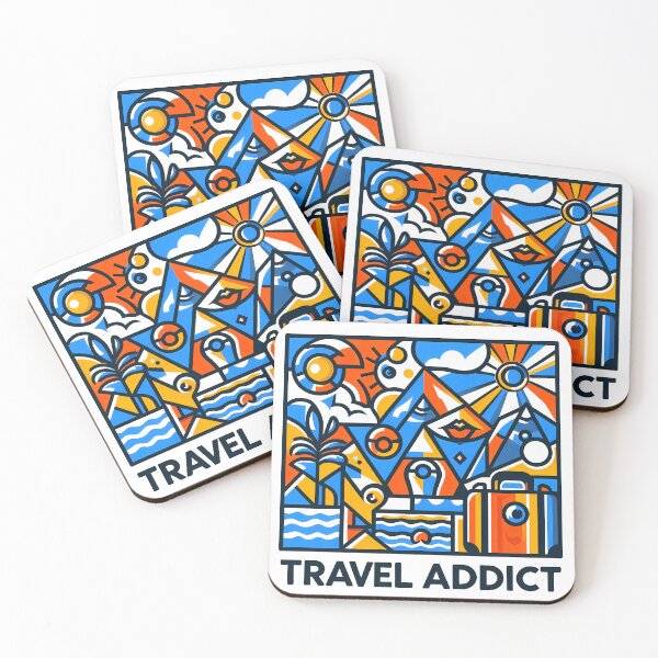 Item preview, Travel Addict – Surreal Minimalist Cubic Art designed and sold by OzzFrequency.