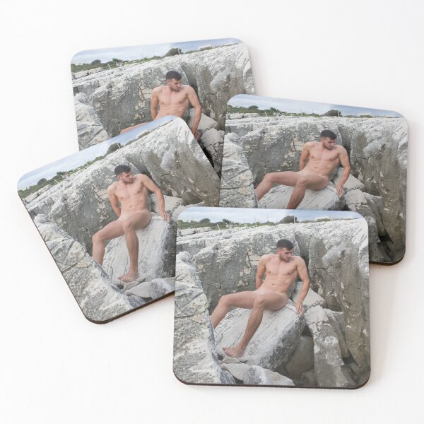 Item preview, Naked muscular man hidding in rocks designed and sold by mARTinCreator.