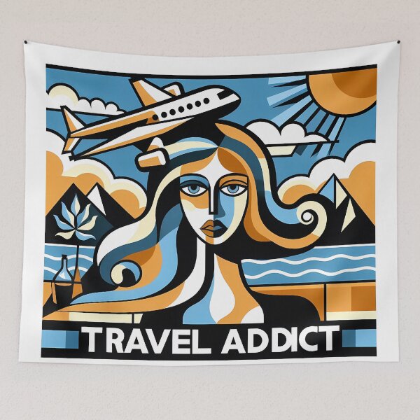 Item preview, Travel Addict – Surreal Minimalist Cubic Art designed and sold by OzzFrequency.
