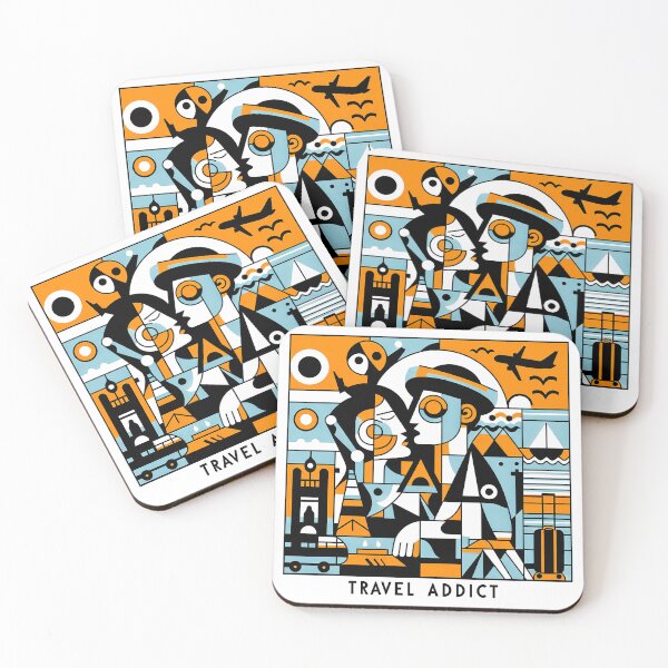 Item preview, Travel Addict – Surreal Minimalist Cubic Art designed and sold by OzzFrequency.