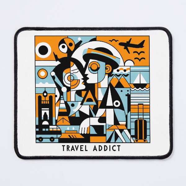 Item preview, Travel Addict – Surreal Minimalist Cubic Art designed and sold by OzzFrequency.