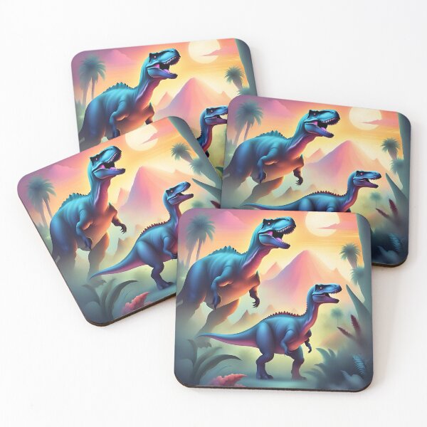 Item preview, Epic colorful dinosaurs and sunset designed and sold by Purr95.