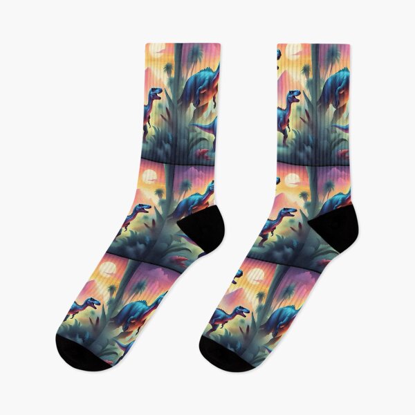 Item preview, Epic colorful dinosaurs and sunset designed and sold by Purr95.