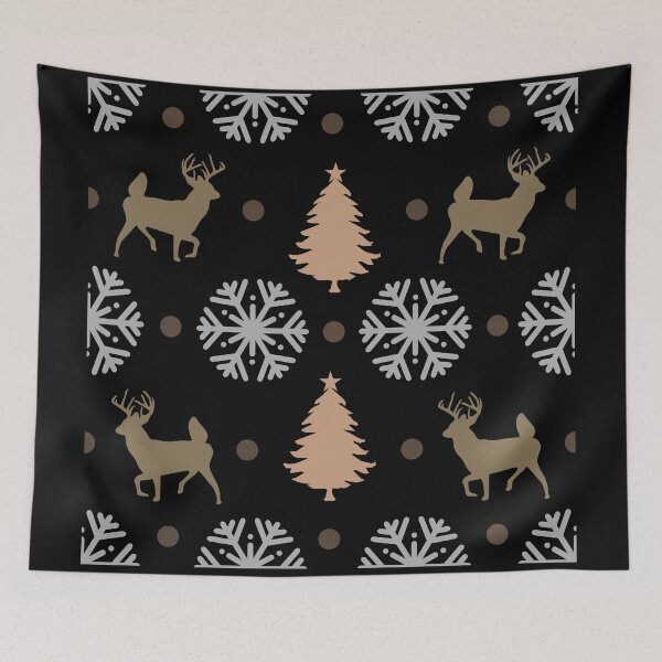 Item preview, Funny Enchanting Christmas Deer Pattern, Holiday Snowflake Design with Pine Trees, Festive Winter Season Celebration designed and sold by NADIASHOP86.