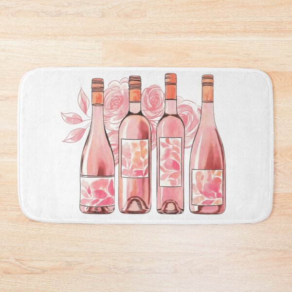 Item preview, Watercolor Rose Pink Wine Bottles designed and sold by ArtQueen777.