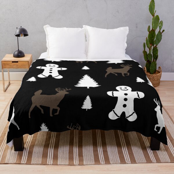 Item preview, Elegant Woodland Deer Christmas Pattern,Rustic Holiday Buck Silhouette,Nordic Christmas Deer Winter designed and sold by NADIASHOP86.